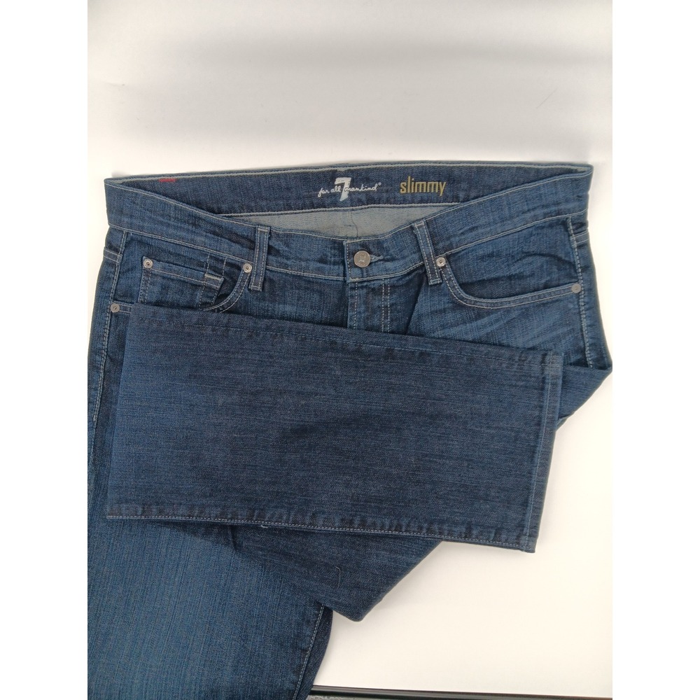 7 For All Mankind Slimmy Dark Wash Denim‎ Jeans Slim Fit Men Size 36 x 33